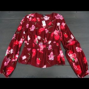 EXPRESS Floral Peplum Top size S